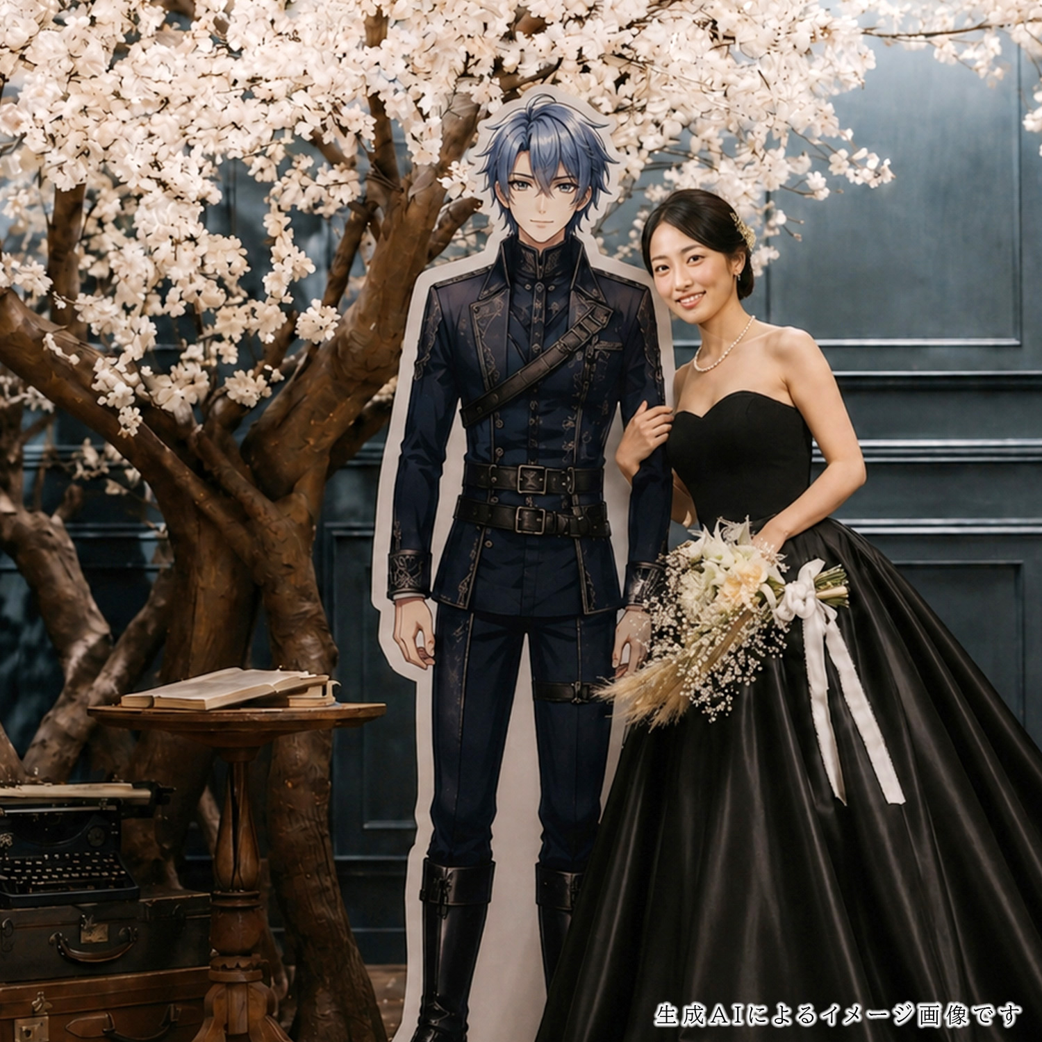 桜のスタジオで撮影する推しフォトウェディング